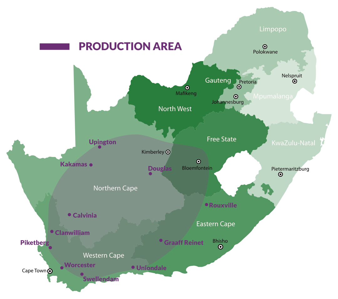 KKS Production area map KKS Production area map